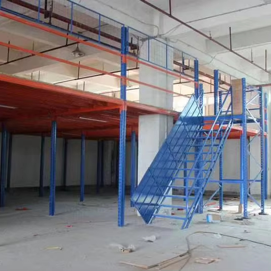 Industrial Multi Tier Mezzanine Floor Rack System Steel Storage Platform with Access Stairs for Warehouse