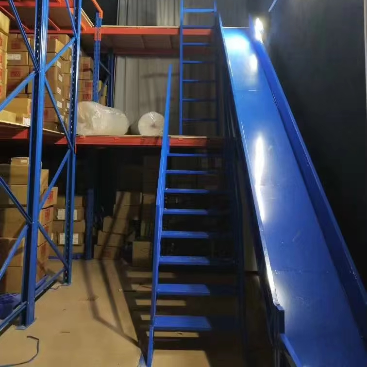 Industrial Multi Tier Mezzanine Floor Rack System Steel Storage Platform with Access Stairs for Warehouse