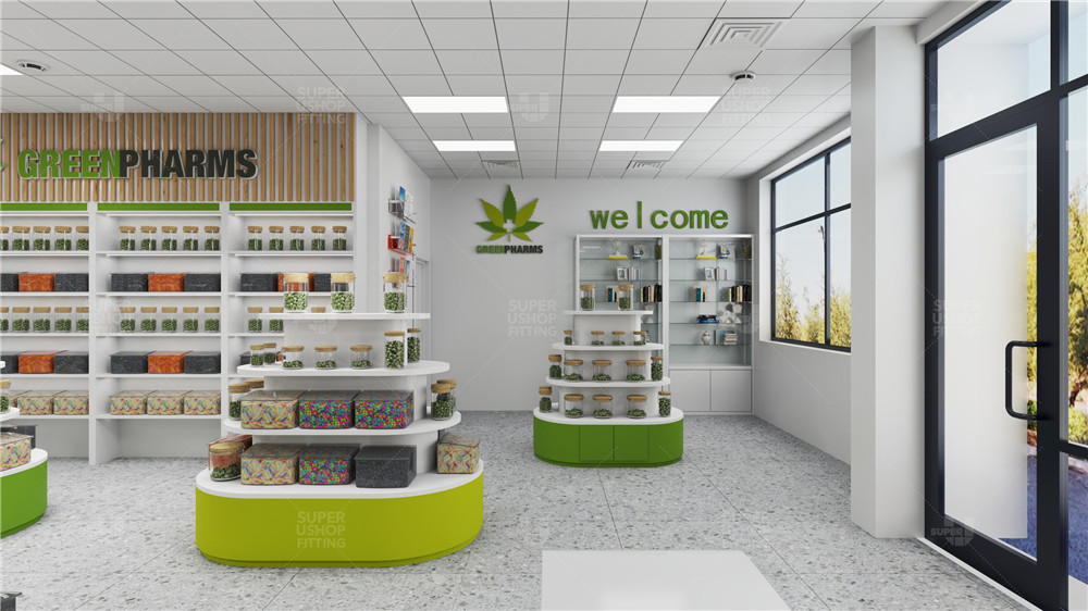 Custom Wellness Retail Store Interior Design Premium Whole Shop Display Shelving &amp; Commercial Furniture Fitting Solution
