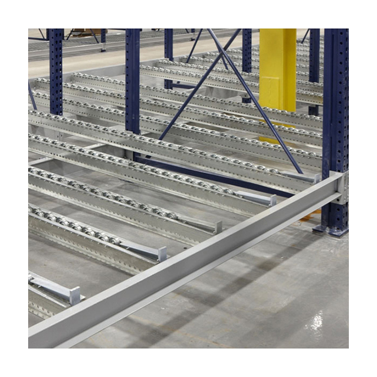 Assemble Material Handling Logistics Storage Rack Shelves with Gravity Slide Large Flow Metallic Roller Pallet Racking System