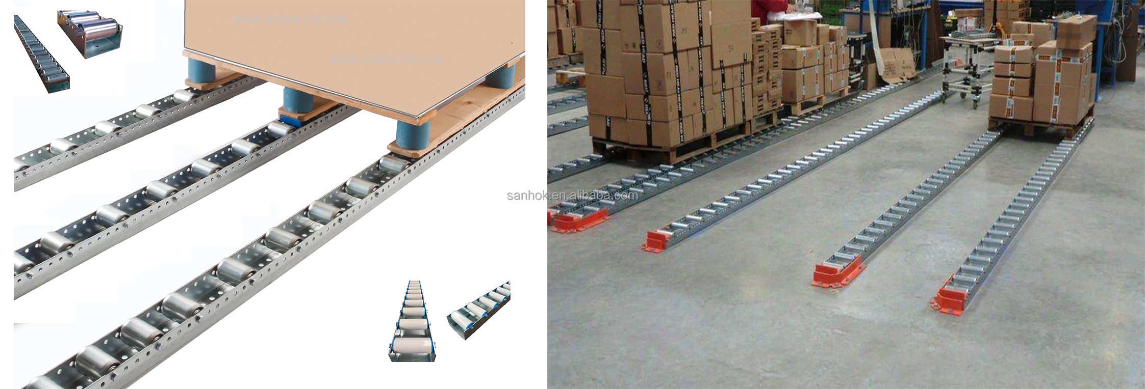 Flow Rail Conveyor For Pallet