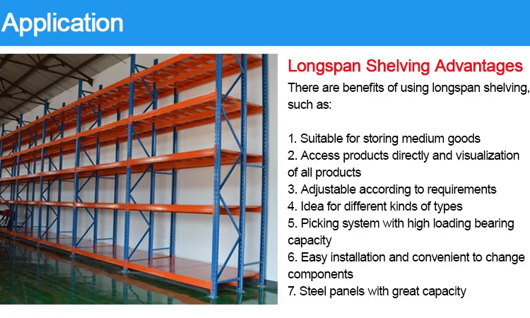 Multi Layers Warehouse Medium Duty Metal Longspan Shelving Storage Shelving