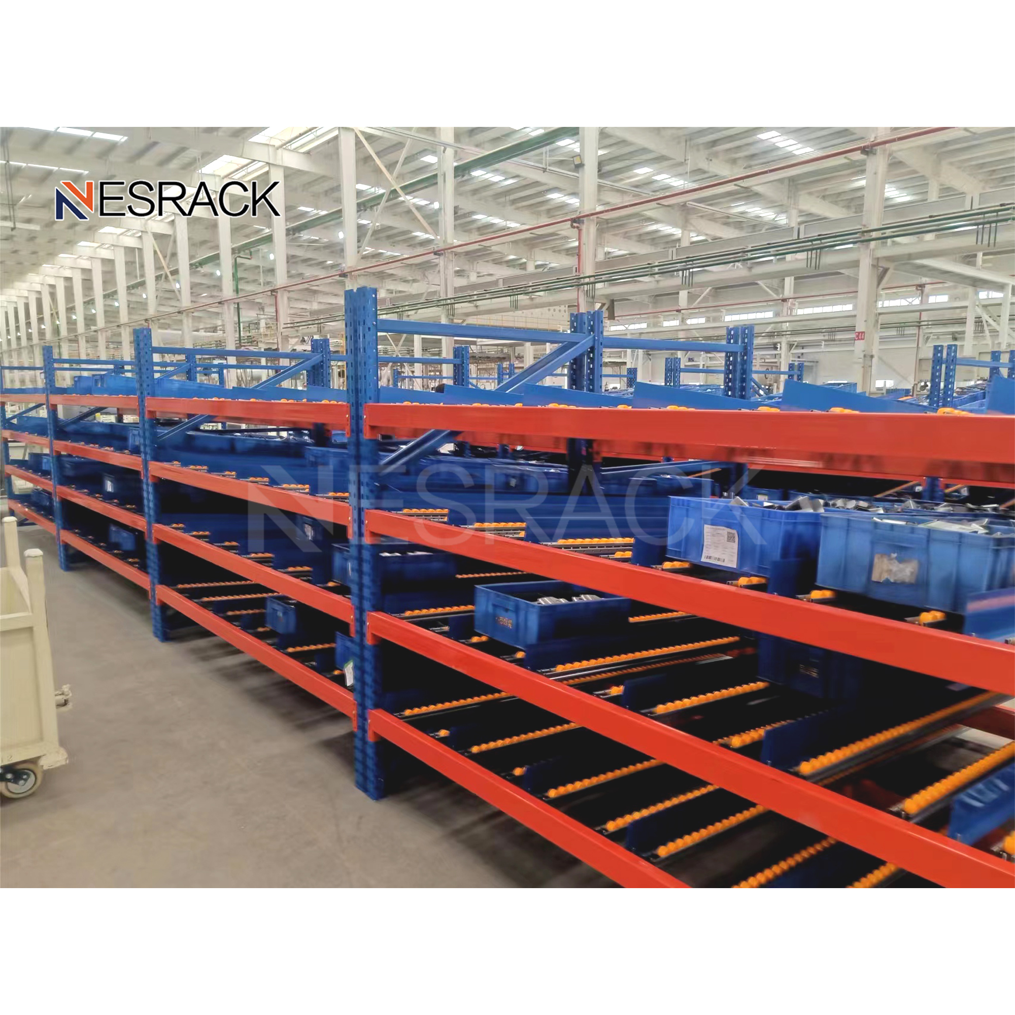Wholesale Customized Q235B Steel Selective Warehouse Storage Gravity Carton Flow Racking Roller Rack Stacking Racks Shelves