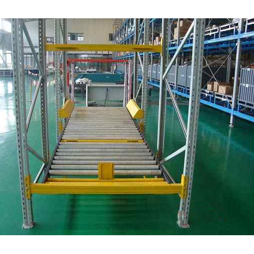 Assemble Material Handling Logistics Storage Rack Shelves with Gravity Slide Large Flow Metallic Roller Pallet Racking System