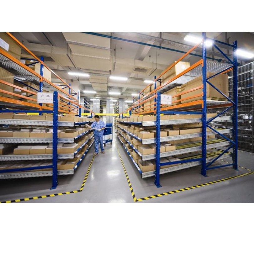 Hangzhou E-commerce Warehouse Steel Automated Retrieval Flowing Type Rolling Rack First-In-First-Out Sliding Type Storage Rack