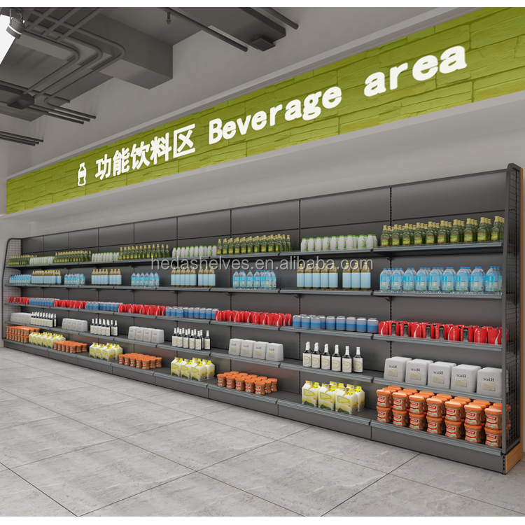 Supermarket Steel Retail Shelving Display Shop Shelves Snacks Grocery Hypermarket Display Convenience Store Multilevel Rack