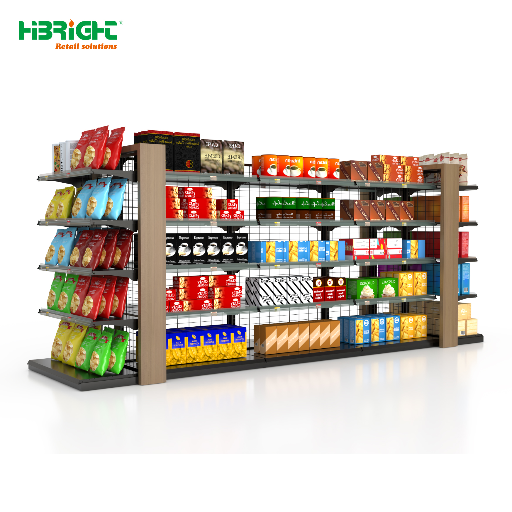Highbright Customized Heavy Duty Supermarket Shelves White Supermarket Shelving Supermarket Shelves Wholesale