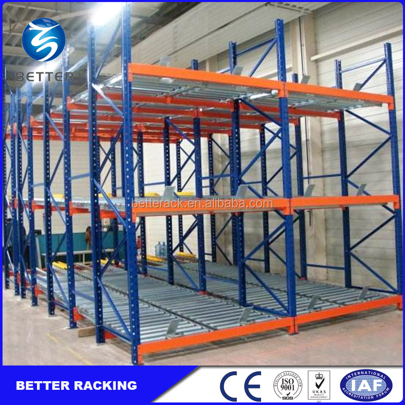 High Quality Warehouse Storage Pallet Flow Rack, Heavy Duty Gravity Flow Rack