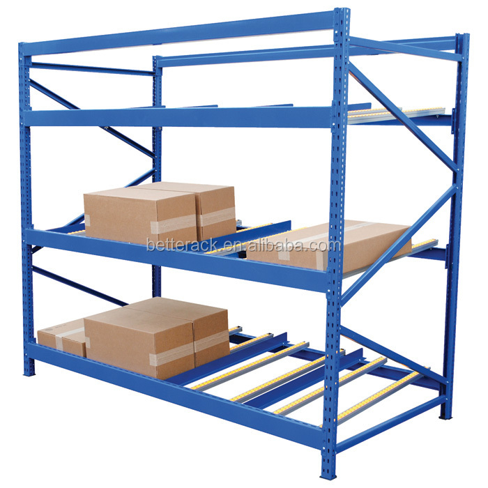 High Efficiency Carton Flow Rack Warehouse Industrial Gravity Flow Racking System For Warehouse Storage