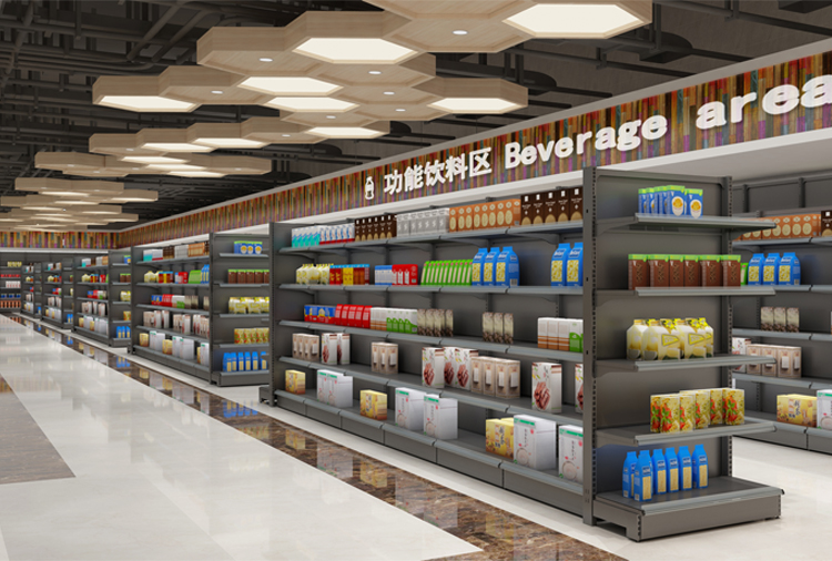 Supermarket Steel Retail Shelving Display Shop Shelves Snacks Grocery Hypermarket Display Convenience Store Multilevel Rack