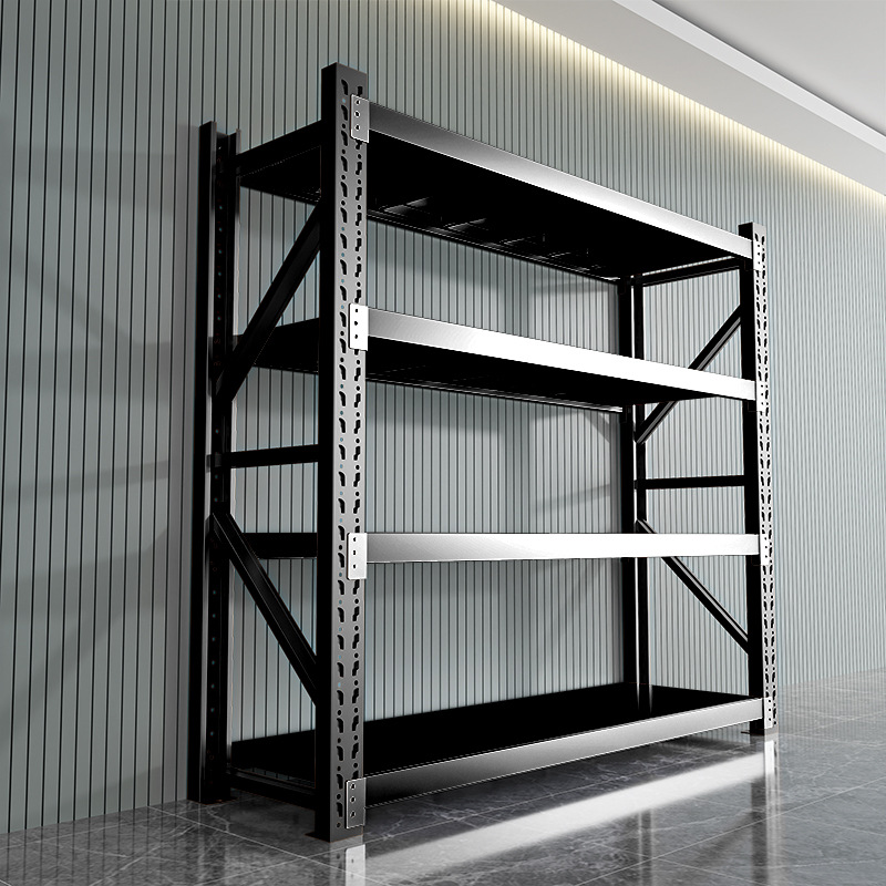 New Design-layer Steel Frame 4/5 Garage Stacking Shelf 300KG Heavy Duty Warehouse Storage Rack for Garage,Basement,Warehouse