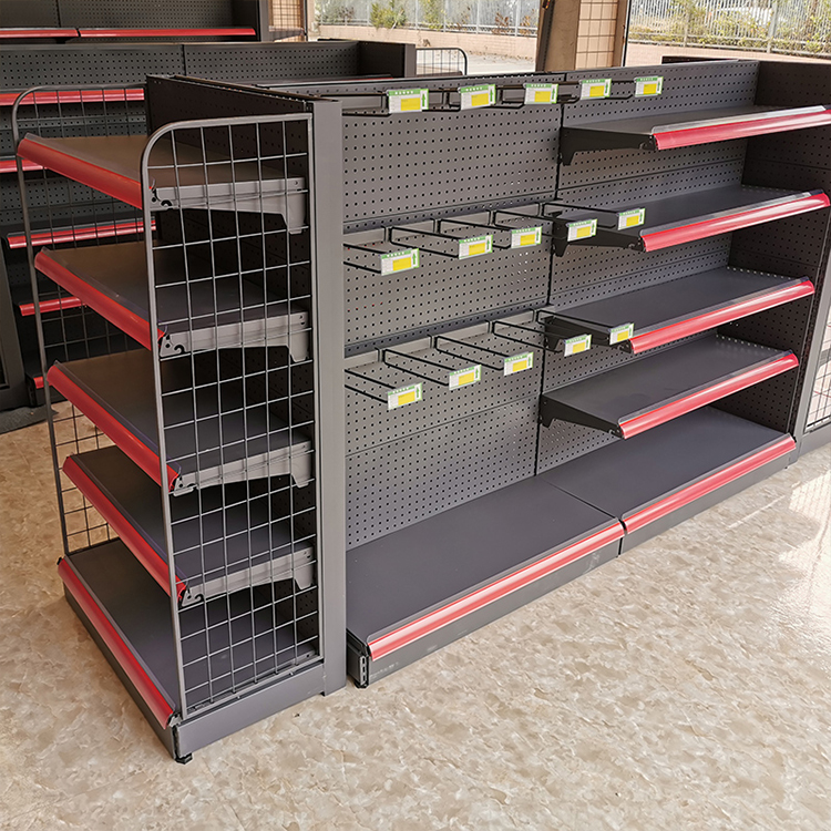 New Design Supermarket Shelf With Great Price Double Side Gondola Steel From China Hypermarket Shelving System/Metal Racks for S