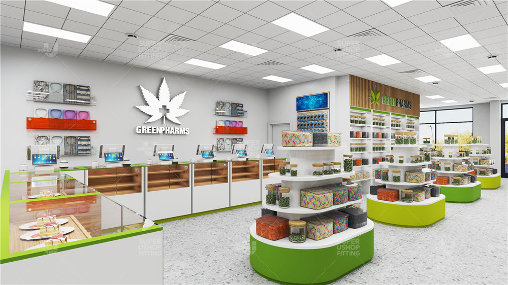 Custom Wellness Retail Store Interior Design Premium Whole Shop Display Shelving &amp; Commercial Furniture Fitting Solution