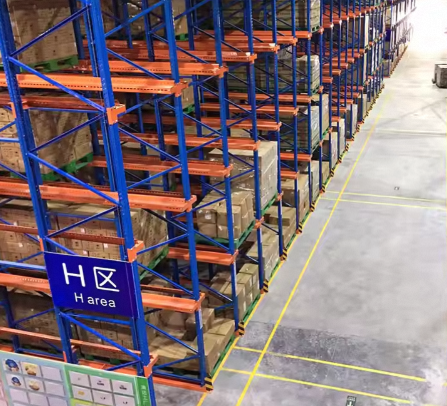 Customizable 100% Space Utilization Drive-In Pallet Flow System with 5 Layer Metal Safety Guardrails for Warehouses Laser-Cut