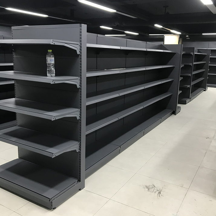 New Design Supermarket Shelf with Great Price Luoyang Double Side Gondola Steel From China Hypermarket Shelving System