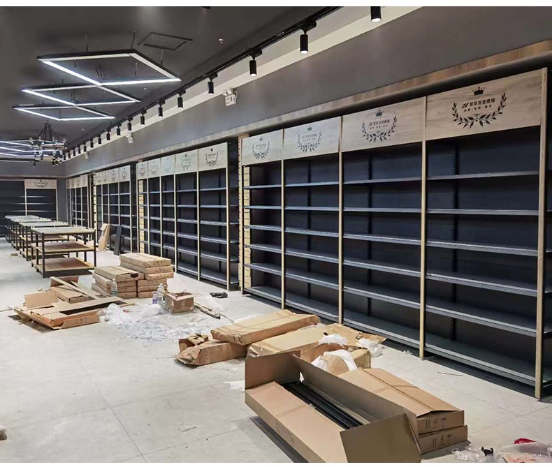 Hot Selling Heavy Duty Cold-rolled Steel Retail Rack Gondola Shelving For Grocery Store