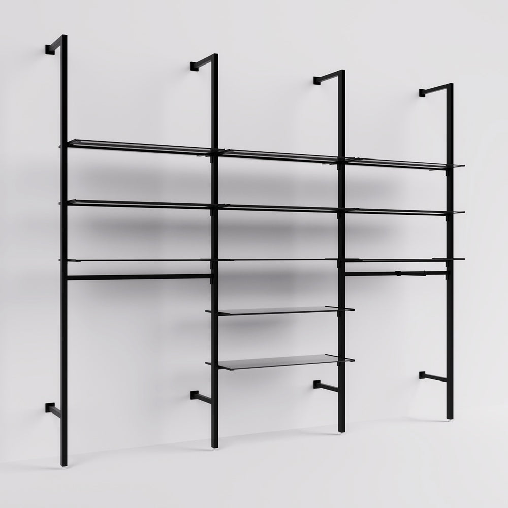 Kainice Heavy Duty Modern Gondola Shelving Wooden Iron Shelves Supermarket Display Racks Multi-Layer Snack Island Storage