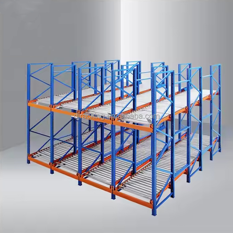 DJ Gravity Roller Rack Warehouse Storage Wheel Shelf Carton Flow Racking System Line Flow Rack With Efficient Gravity Technology