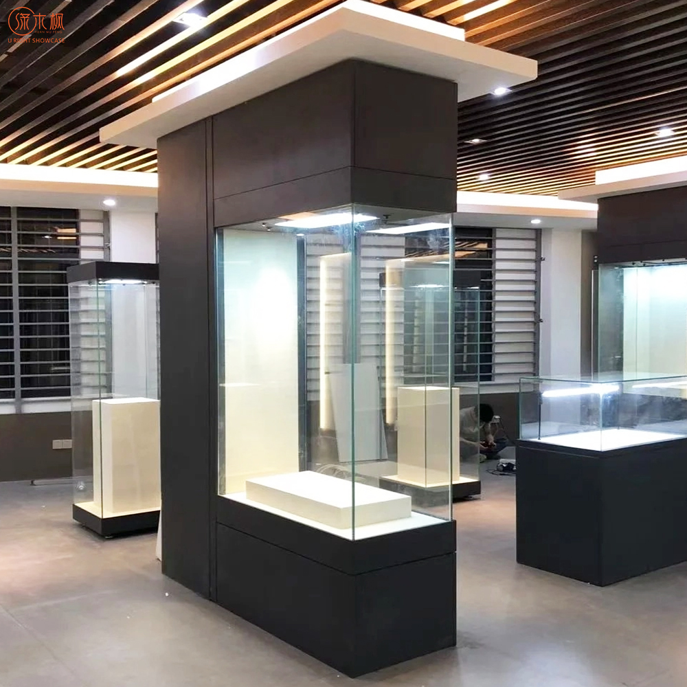 High Quality Anti-fingerprint Custom Museum Cabinets Tempered Glass Museum Display Stand Manufacturer