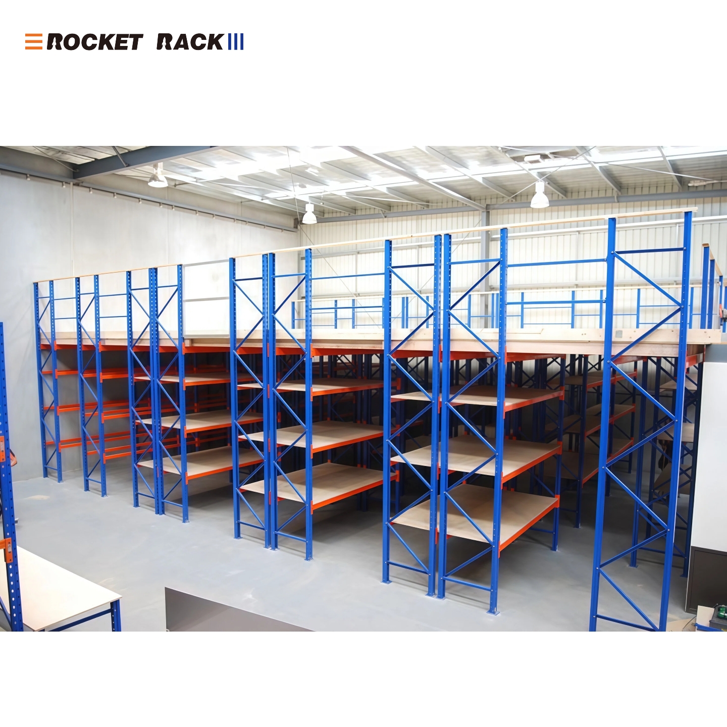 Custom Mezzanine Floor Racking for Industrial Storage Multi Tier Steel Platform with Metal Layer