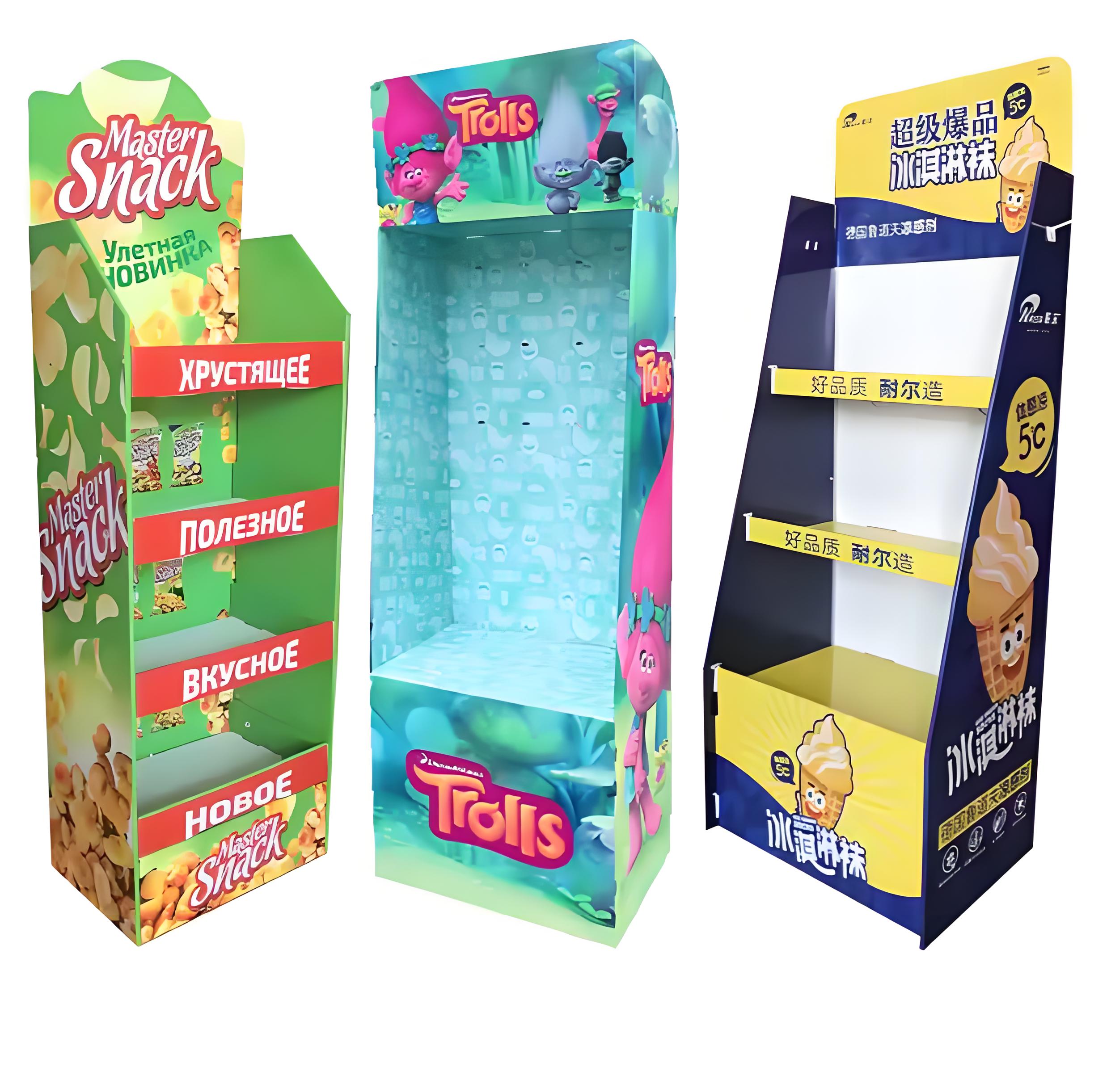 Wholesale Custom Floor Pop Retail Display Stand Cardboard Supermarket Shelf Display Rack in America