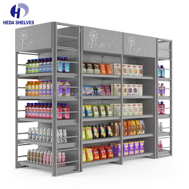 Supermarket Steel Retail Shelving Display Shop Shelves Snacks Grocery Hypermarket Display Convenience Store Multilevel Rack