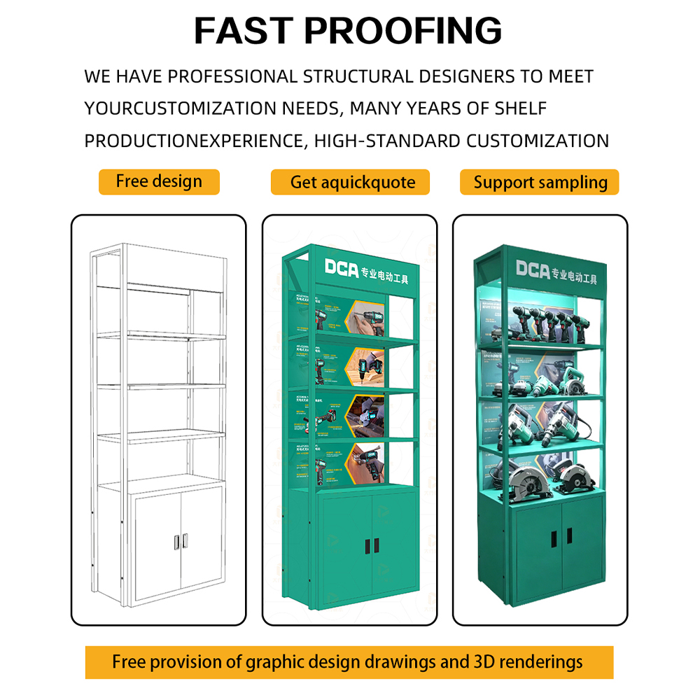 Factory Price Metal Supermarket Shelves Double Sided Retail Exhibition Display Rack For Canton Fair