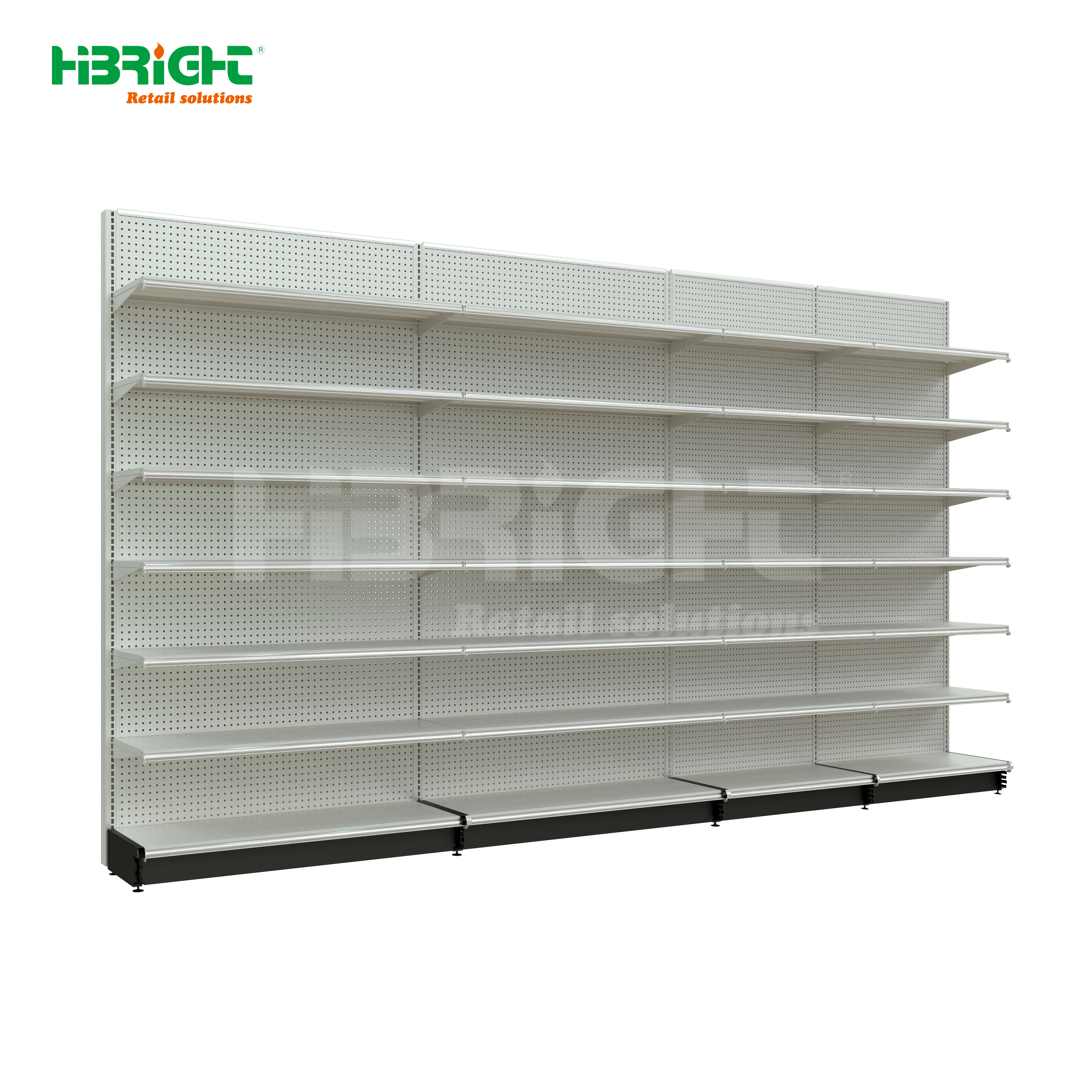 Highbright Customized High-capacity Metal Economical Heavy Duty Adjustable Hypermarket Shelving Display Stand Quick Installation