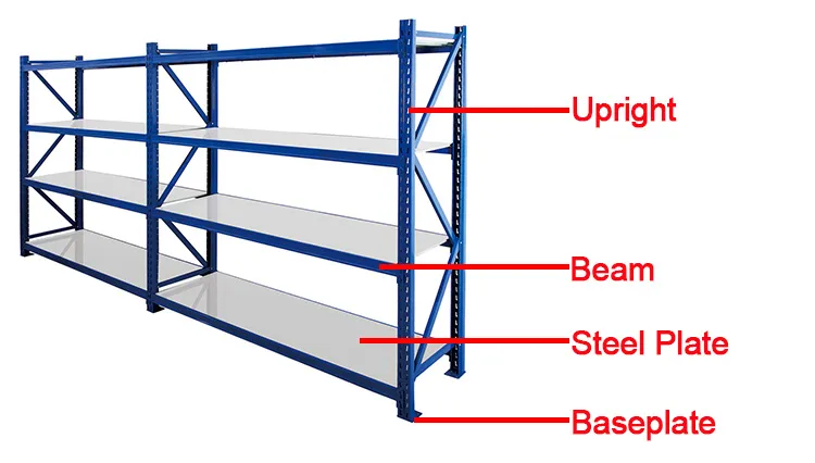Multi Layers Warehouse Medium Duty Metal Longspan Shelving Storage Shelving