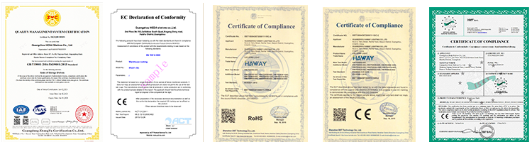 Factory quality certificates