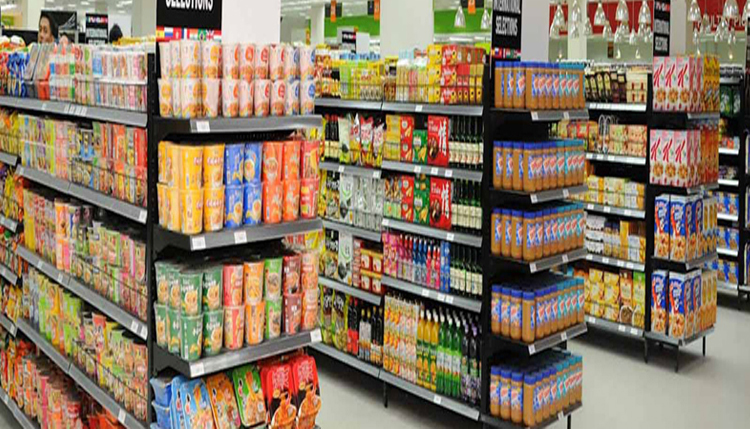 Supermarket Steel Retail Shelving Display Shop Shelves Snacks Grocery Hypermarket Display Convenience Store Multilevel Rack