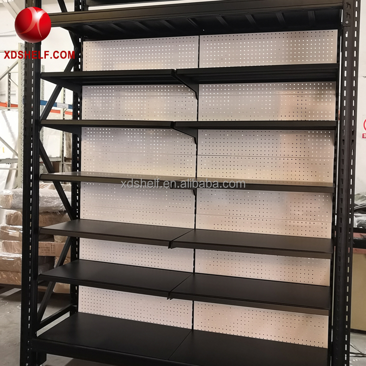 Export Australia Black Color Impressive Outrigger Hypermarket Shelving Unit System Multifunction Storage Rack