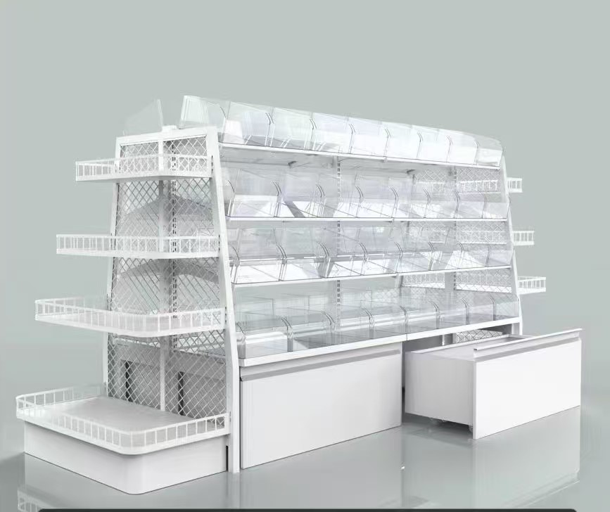 Factory Price Double-Sided Metal Light Duty Various Sizes Store Display Rack Supermarket Shelves For Displaying All Kinds Sweets