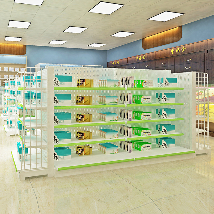 Guichang Estantes Double-Sided Supermarket Display Racks Stands Light Duty Metal Display Gondola for Shopping Mall Regal