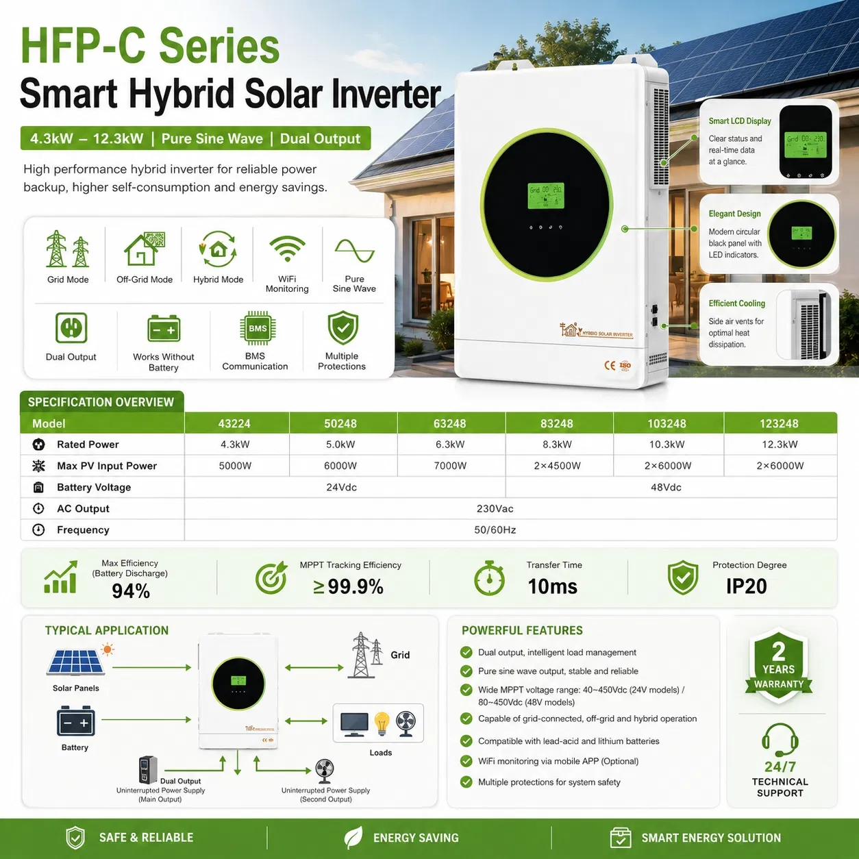 Inversor Solar Hfp-C Híbrido Atacado