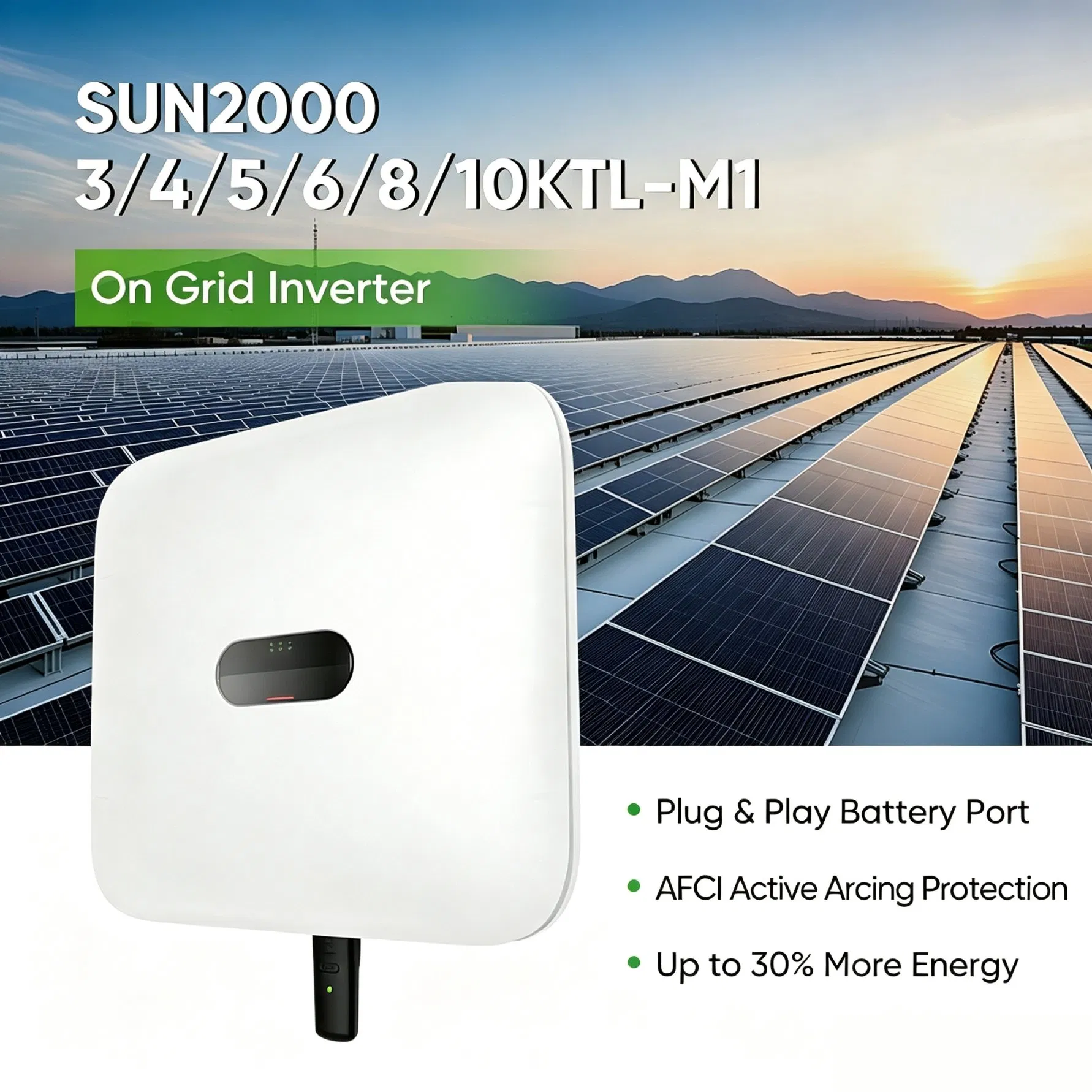 Inversores Bidirecionais Huawei 5kw 6kw 8kw 10kw 12kw Inversor Solar Conectado à Rede Trifásico Inversor Fotovoltaico para Instalações Industriais