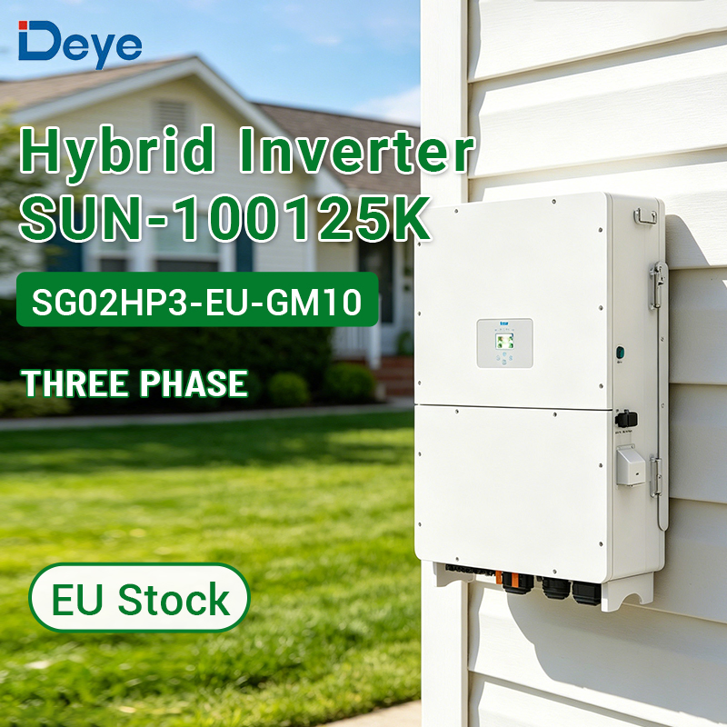 Inversor Solar Híbrido Trifásico de Alta Tensão Deye 100kw 125kw IP65 Inversores de Energia Solar de Onda Senoidal Pura para Indústria