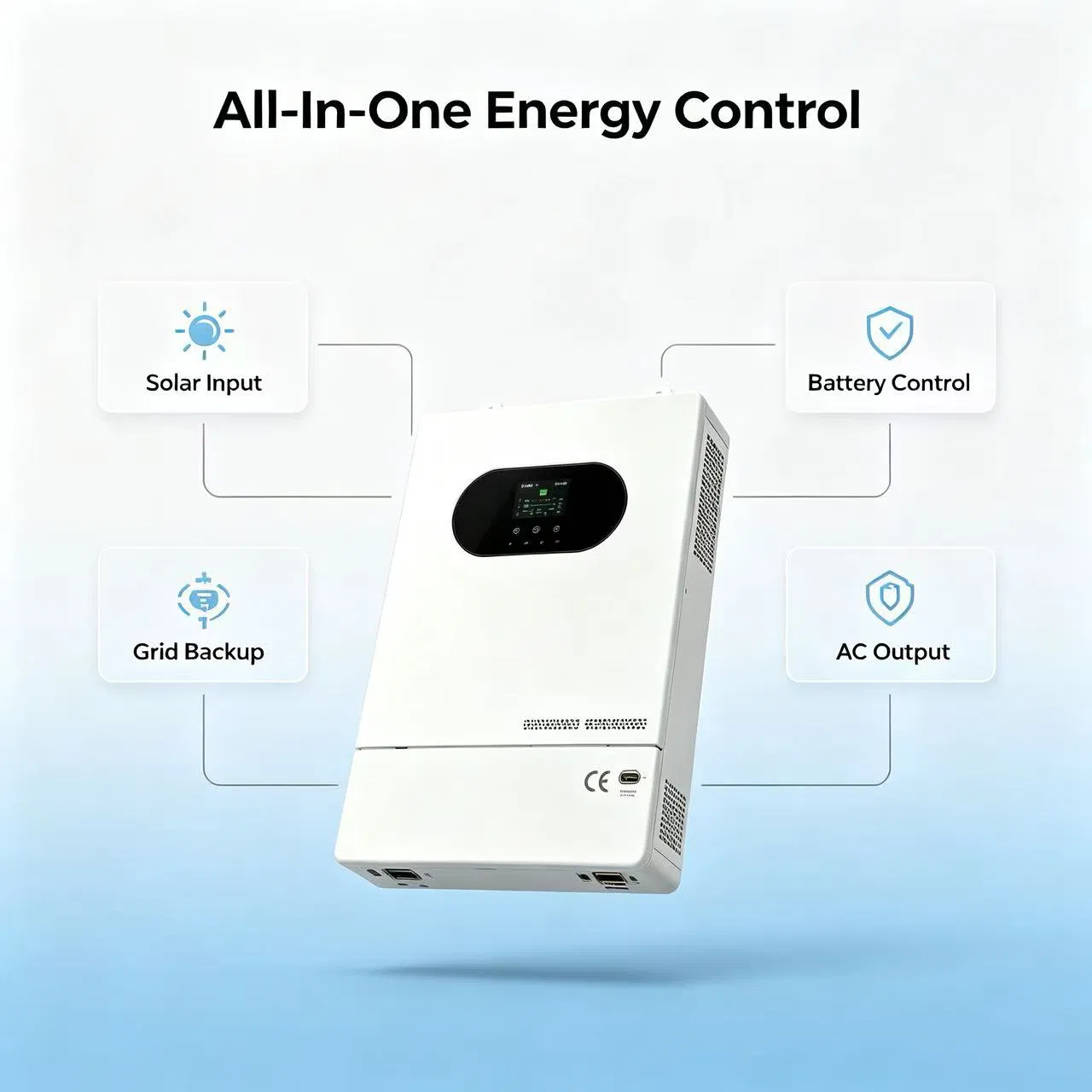 Inversor Solar Híbrido de Alta Frequência de Grau Industrial com Sistema de Armazenamento de Bateria e Filtro Ativo