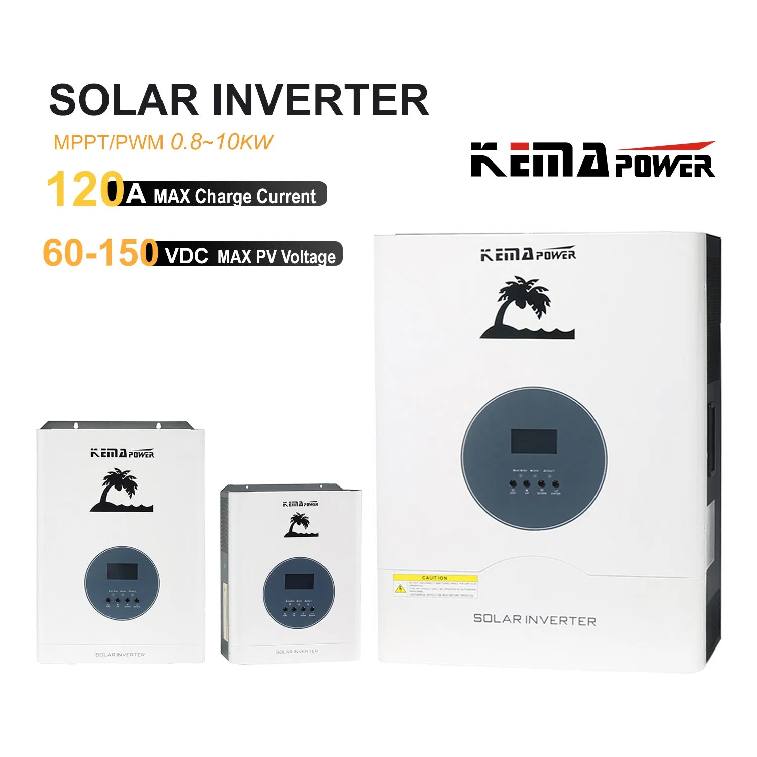 Inversor Kemapower com MPPT 12V 24V DC para AC 220V 110V 800W 1kw 1200W 2400W 3000W Inversor de Onda Senoidal Pura para Sistema Solar Residencial