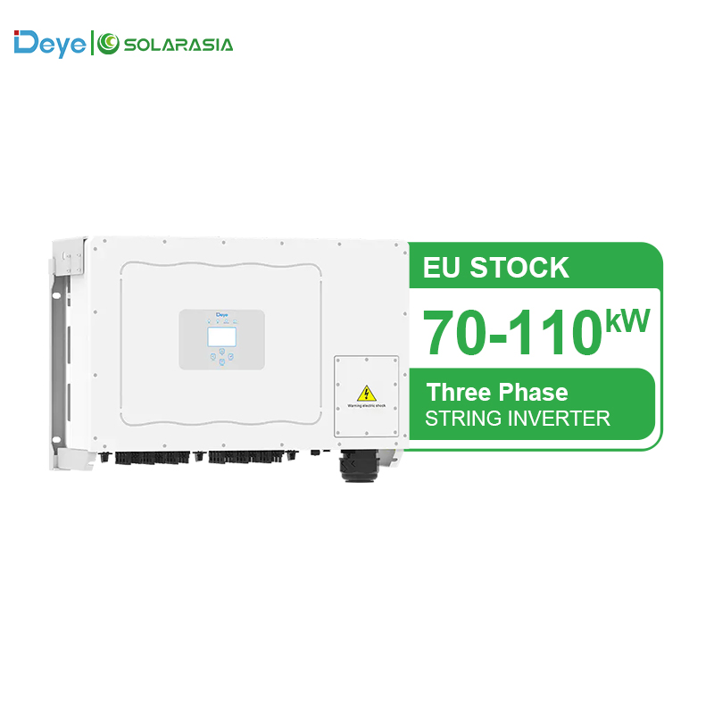 Inversor Solar Deye Sun-70/75/80/90/100/110K-G03 Inversor de Potência Deye 100kw 110kw Potência Máxima em Inversor de Rede para Grandes Sistemas Solares Industriais