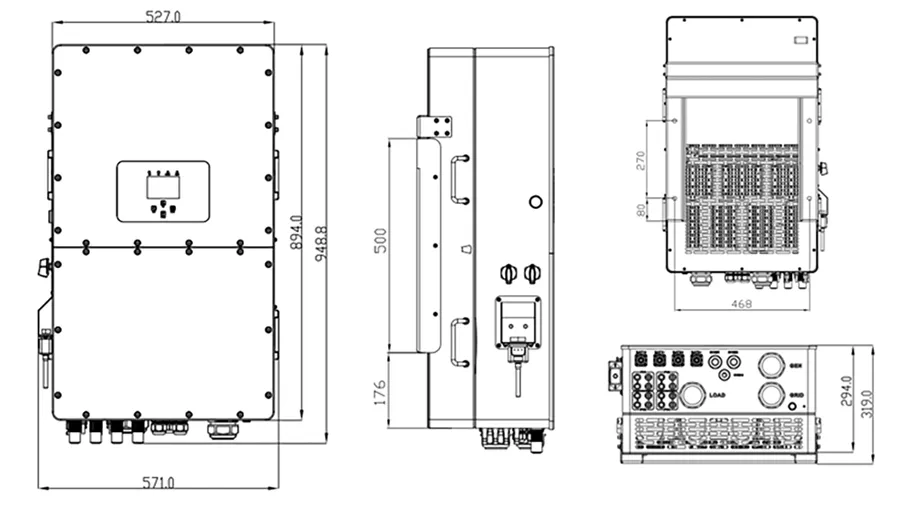 Inversor Solar Híbrido Deye Sun Series 25kw 30kw 35kw 40kw com Longa Garantia