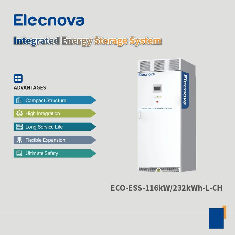 Solução de Sistema de Armazenamento de Energia de Baterias Elecnova MPPT 232kwh 116kw Inversor Híbrido de Microrede Off Grid Armazenamento de Energia Industrial e Comercial