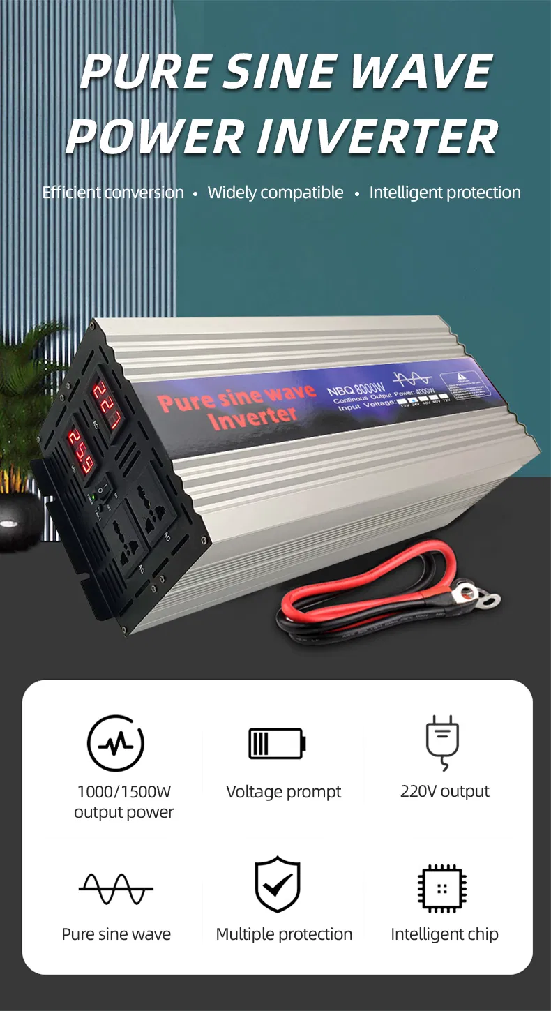 Energia Solar Residencial System3000W Inversor Solar Inteligente de Onda Senoidal Pura para Carro Fábrica Inversores Conversores