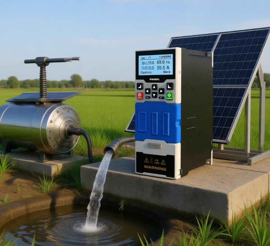 Conversor de Frequência Compacto 7.5kw e Inversor de Bomba Solar Inteligente para Fonte de Jardim, Abastecimento de Água para Animais e Uso em Pequenas Fazendas
