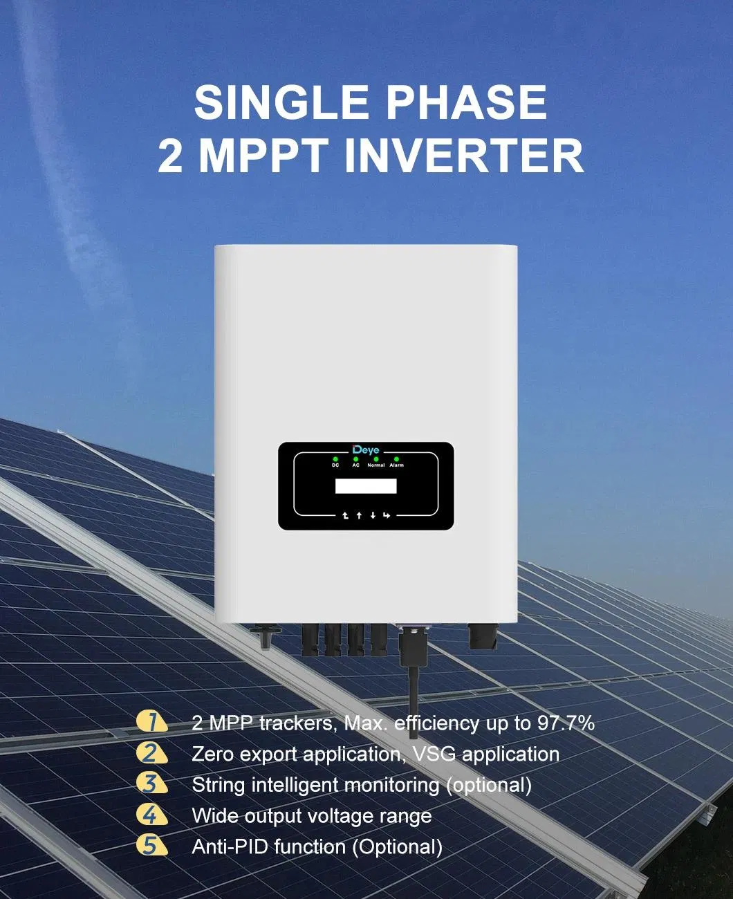 Nova Chegada Deye Sun-10K-G Inversor Solar de String Monofásico 10kw Conectado à Rede para Casa