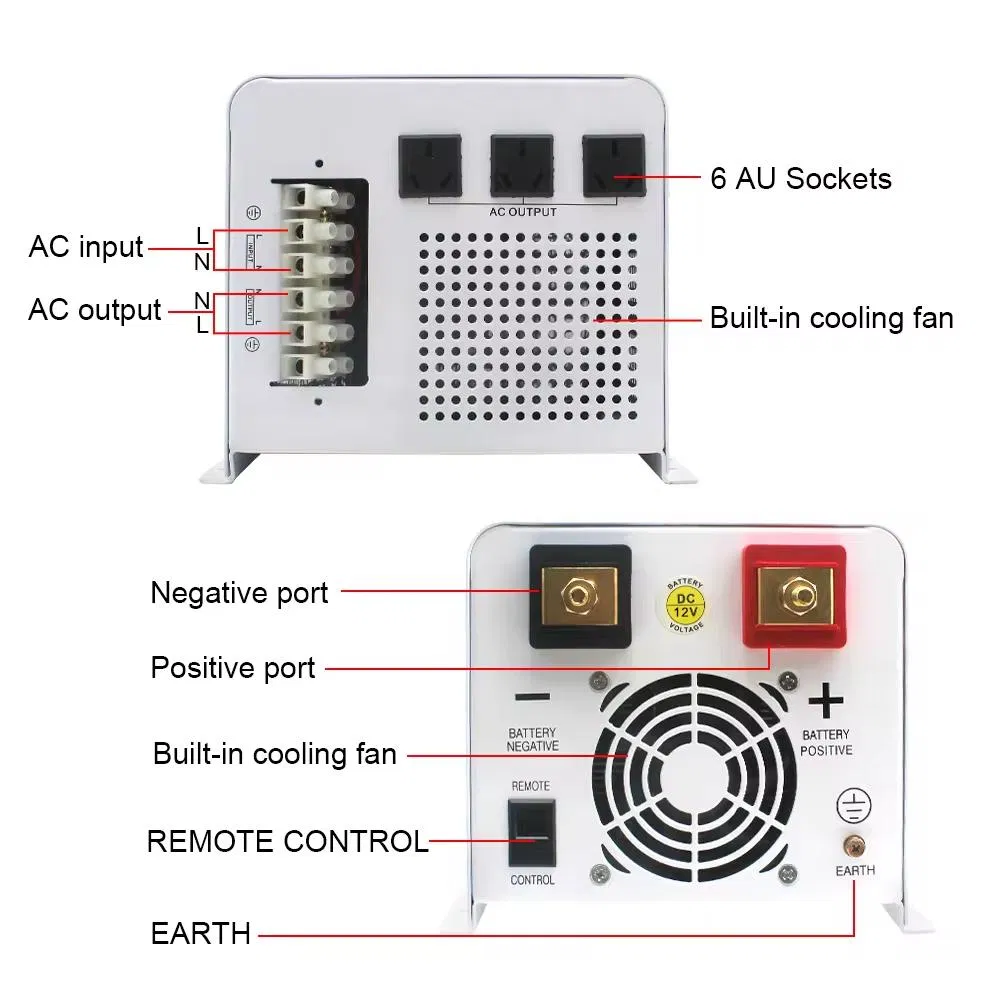 Potência Classificada 7000W Potência de Pico 21000W 24V 48V 60V 72V para 110V 220V UPS Inversor de Baixa Frequência de Onda Senoidal Pura