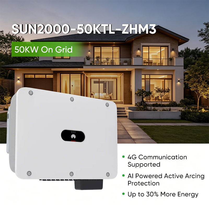 Inversor Solar Huawei Sun2000 50ktl Zhm3 50kw Inversor Solar Trifásico Inteligente para Sistema Solar Comercial