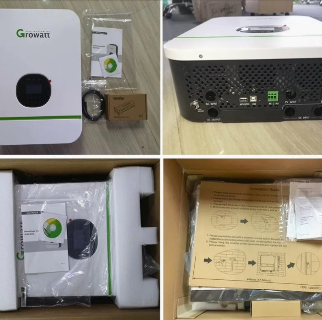 3kw 6kw 8kw 10kw 12kw Inversor Solar Monofásico Trifásico Deye Growatt Srne Solis para Sistema Solar Residencial