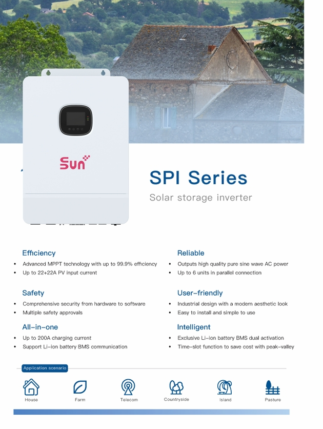 Inversor Híbrido Sunplus Split Phase 10kw com Certificação UL para Sistema Solar Residencial