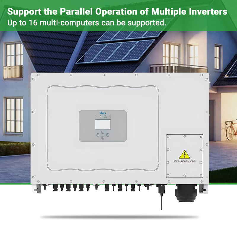 Inversor Solar Deye Sun-70/75/80/90/100/110K-G03 Inversor de Potência Deye 100kw 110kw Potência Máxima em Inversor de Rede para Grandes Sistemas Solares Industriais